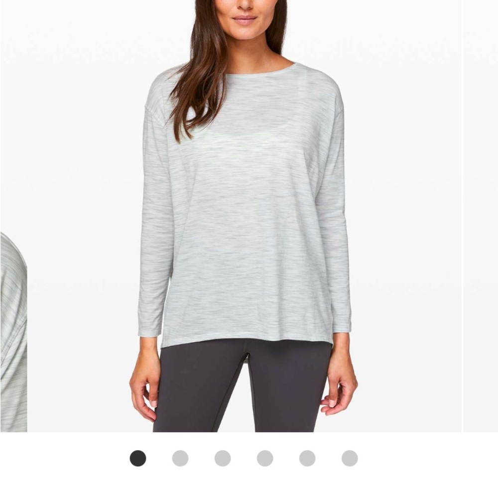 Lululemon back in action long sleeve sz 8, alpine white
